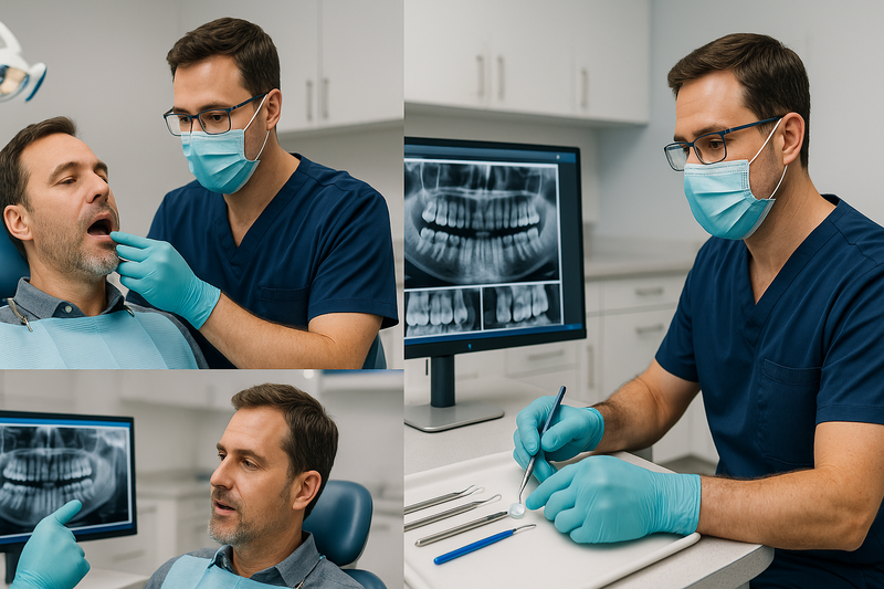 Preventive restoration dentist marina del rey guides patient through step-by-step dental exam, digital X-ray review, and conservative treatment in a modern operatory.